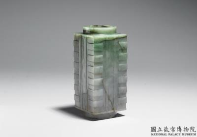 图片[2]-Jade vessel imitating a cong, Qing dynasty, Qianlong reign (1736-1795)-China Archive